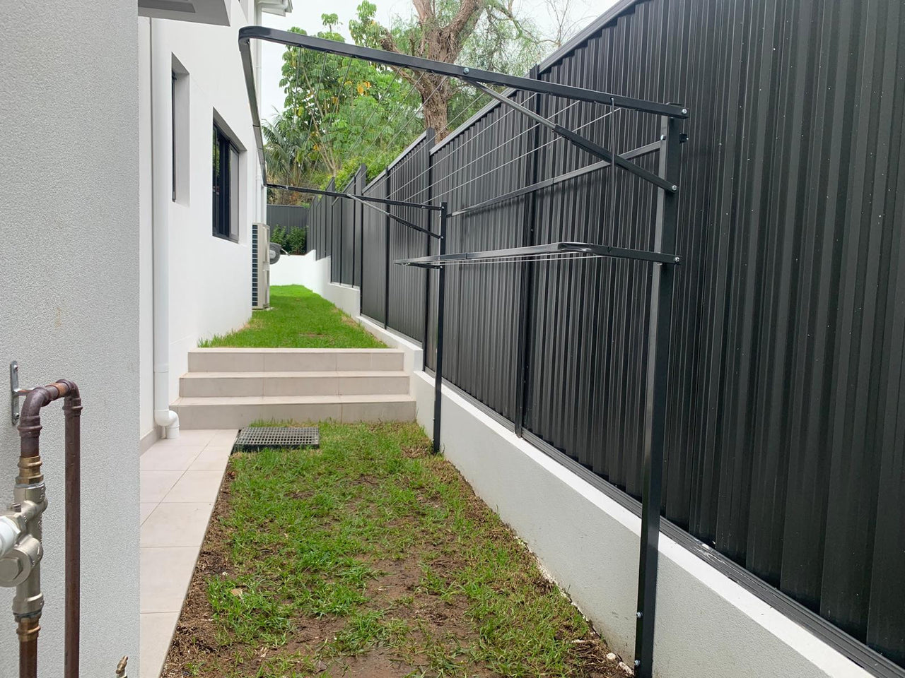 Cloth Line Base Urban Ground Mount Clothesline & Washing Line
