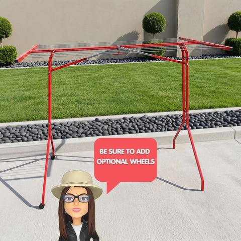 🧺BRIGHT RED PORTABLE CLOTHESLINE