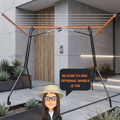 🧺Orange and Black PORTABLE CLOTHESLINE